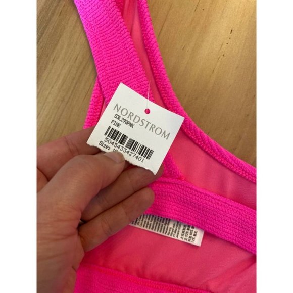 Topshop Crinkle Tanga Bikini Two Piece Hot Pink 6 - Picture 5 of 8